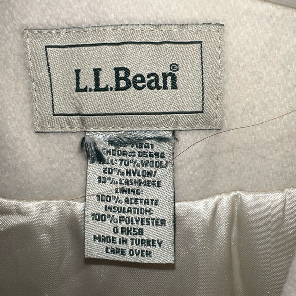 L.L. Bean Women's Wool Ivory Coat Size  Xl Aprox. Car Coat-Classic U - Picture 5 of 8